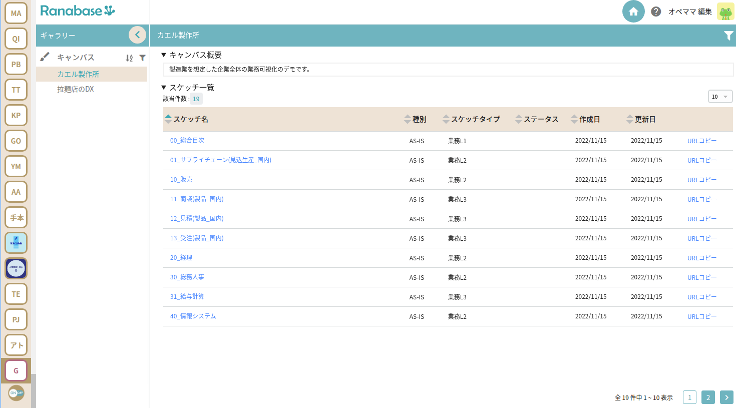 Ranabase画面
