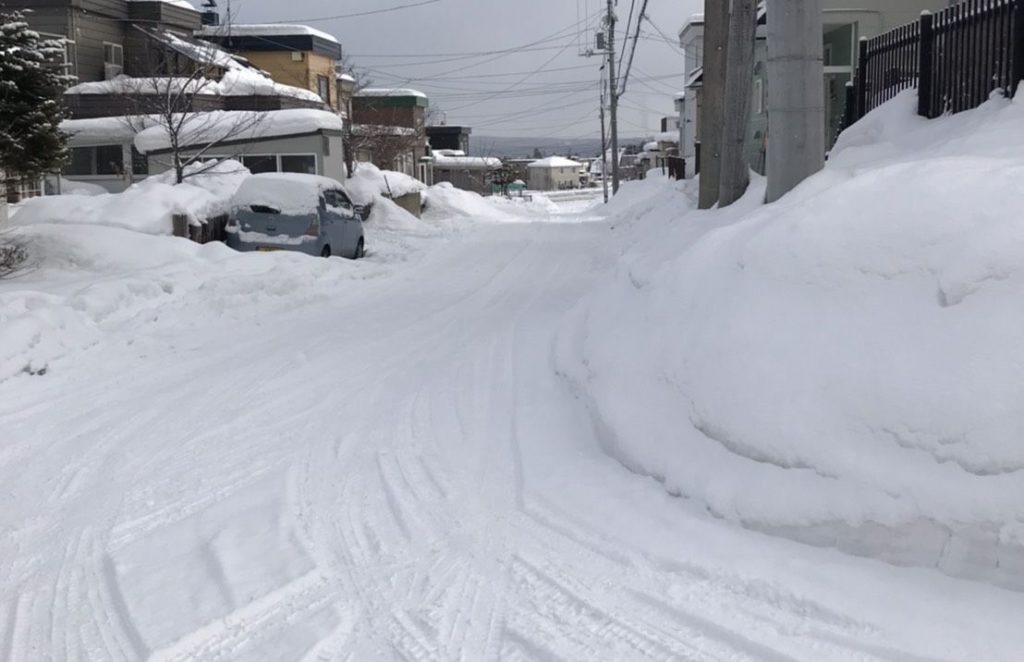 北海道の雪道