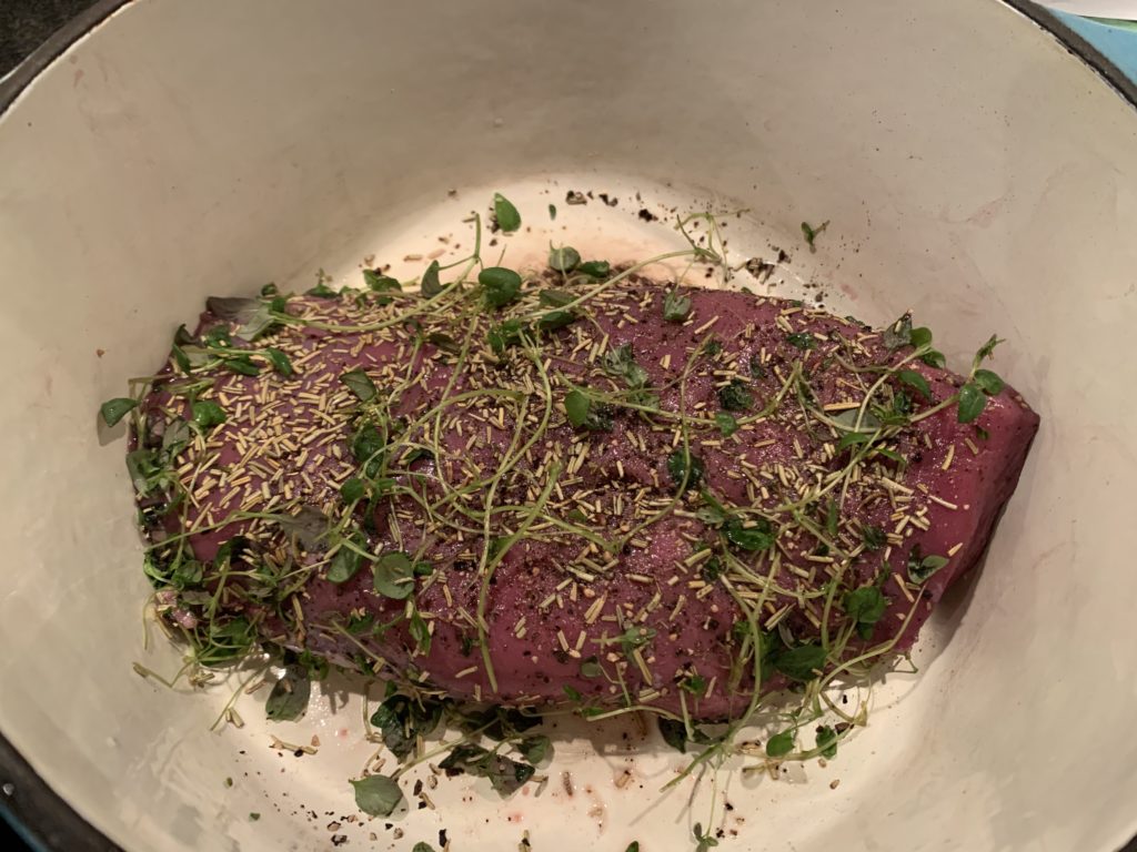 marinate meat with herbs & Garlic